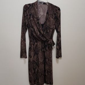 Tahari snake print wrap dress